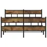Metallist Voodiraam Ilma Madratsita Suitsutatud Tamm 140X200 Cm