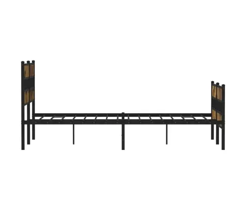 Metallist Voodiraam Ilma Madratsita Suitsutatud Tamm 140X200 Cm