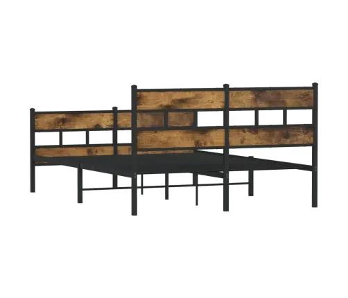 Metallist Voodiraam Ilma Madratsita Suitsutatud Tamm 140X200 Cm