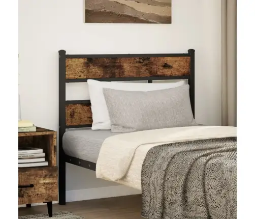 Voodipeats, Suitsutatud Tamm, 75 cm Raud Ja Tehispuit