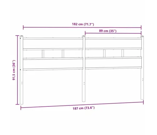 Galvgalis, Ozolkoka Krāsa, 180 Cm, Dzelzs Un Inženierijas Koks Vidaxl