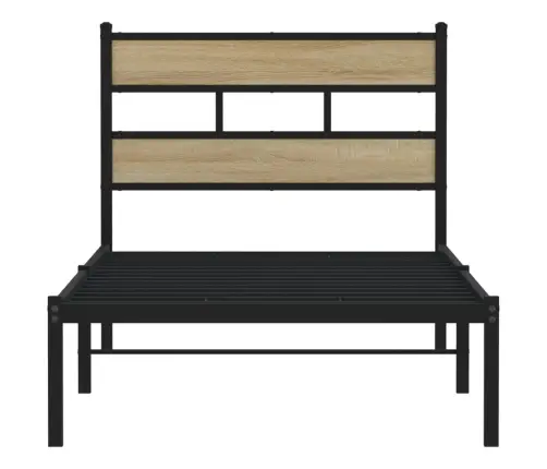 Gultas Rāmis Bez Matrača, Metāls, 75X190 M, Ozolkoka Imitācija Vidaxl