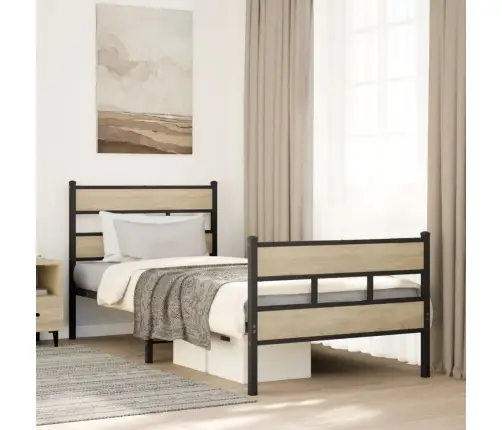 Lovos Rėmas Be Čiužinio, Sonoma Ąžuolo, 90X200cm Metalas