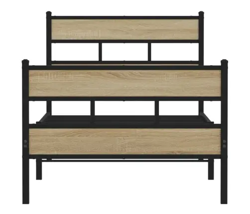 Gultas Rāmis Bez Matrača, Metāls, 100X190Cm, Ozolkoka Imitācija Vidaxl