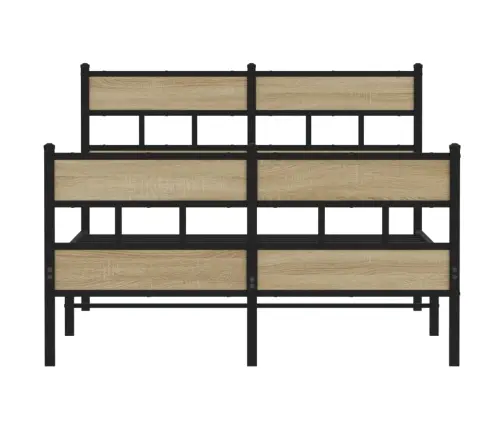 Gultas Rāmis Bez Matrača, Metāls, Ozolkoka, 120X200 Cm Vidaxl