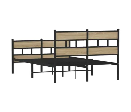 Gultas Rāmis Bez Matrača, Metāls, Ozolkoka, 120X200 Cm Vidaxl