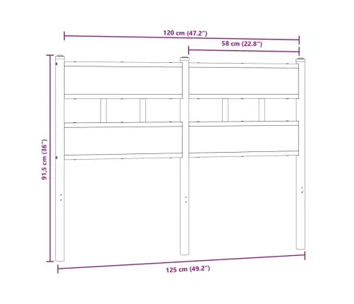 Galvgalis, Ozolkoka Krāsa, 120 Cm, Dzelzs Un Inženierijas Koks Vidaxl