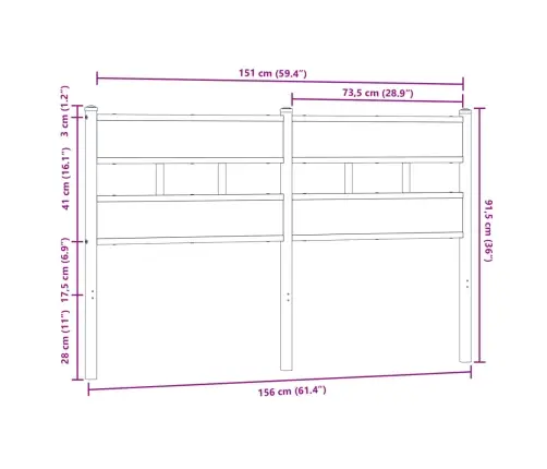 Voodipeats, Pruun Tamm, 150 cm Teras Ja Tehispuit