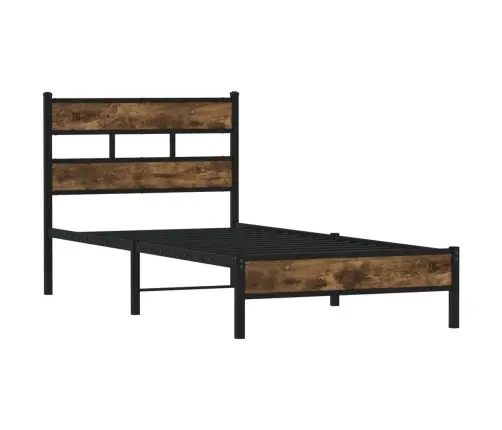 Peatsiga Voodiraam Ilma Madratsita Suitsutatud Tamm 100X200 Cm