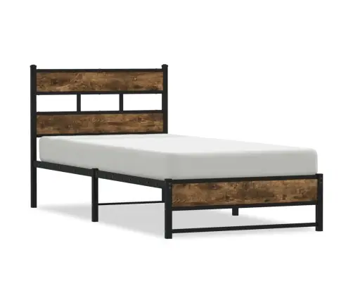 Gultas Rāmis Bez Matrača, Metāls, 100X190Cm, Ozolkoka Imitācija Vidaxl