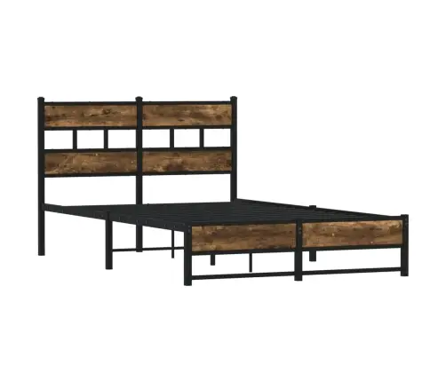 Metallist Voodiraam Ilma Madratsita Suitsutatud Tamm 120X200 Cm