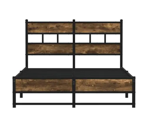 Metallist Voodiraam Ilma Madratsita Suitsutatud Tamm 120X200 Cm