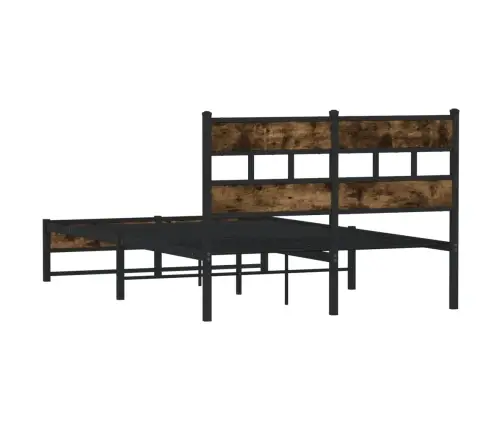 Metallist Voodiraam Ilma Madratsita Suitsutatud Tamm 120X200 Cm