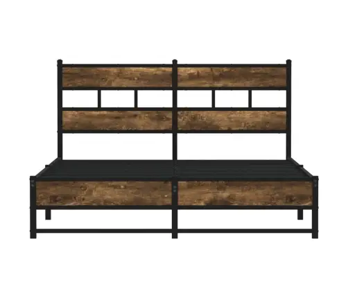 Gultas Rāmis Bez Matrača, Metāls, 140X200Cm, Ozolkoka Imitācija Vidaxl