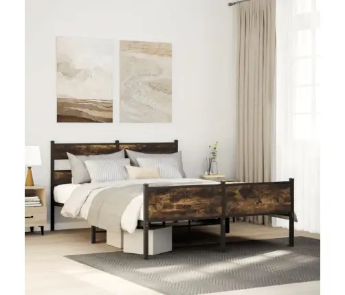 Peatsiga Voodiraam, Ilma Madratsita, Suitsutatud Tamm 140X190Cm