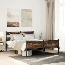 Gulta Bez Matrača, Ozolkoka, 150X200 Cm, Inženierijas Koks Vidaxl Gulta Bez Matrača, Ozolkoka, 150X200 Cm, Inženierijas Koks Vidaxl