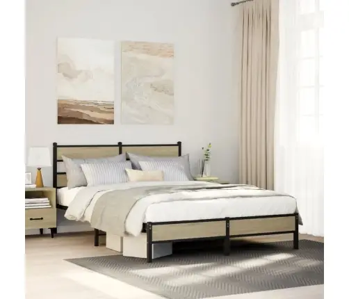 Lovos Rėmas Be Čiužinio, Sonoma, 140X200cm Apdirbta Mediena