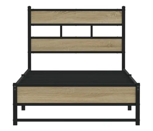 Metallist Voodiraam Ilma Madratsita Sonoma Tamm 100X200 Cm