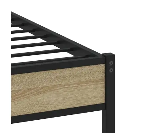 Metallist Voodiraam Ilma Madratsita Sonoma Tamm 100X200 Cm