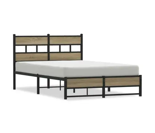 Gultas Rāmis Bez Matrača, Metāls, Ozolkoka, 120X200 Cm Vidaxl