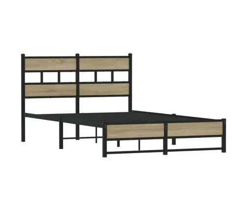 Gultas Rāmis Bez Matrača, Metāls, Ozolkoka, 120X200 Cm Vidaxl