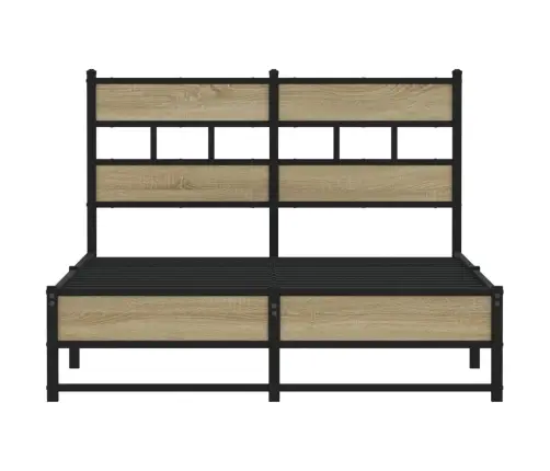 Gultas Rāmis Bez Matrača, Metāls, Ozolkoka, 120X200 Cm Vidaxl