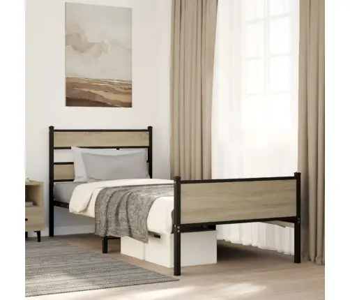 Gulta Bez Matrača, Ozolkoka, 107X200 Cm, Inženierijas Koks Vidaxl