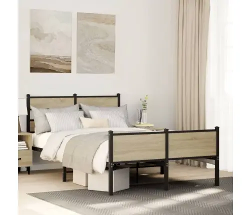 Gulta Bez Matrača, Ozolkoka, 120X200 Cm, Inženierijas Koks Vidaxl