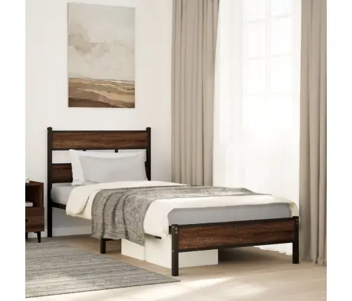 Lovos Rėmas Be Čiužinio, Dūminis, 100X190cm Apdirbta Mediena