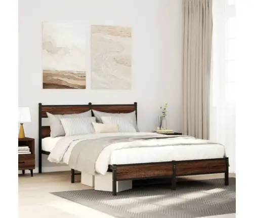 Voodiraam Ilma Madratsita Pruun Tamm 140X190 Cm Tehispuit