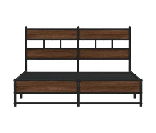 Gultas Rāmis Bez Matrača, Metāls, 160X200 Cm, Ozolkoka Krāsa Vidaxl