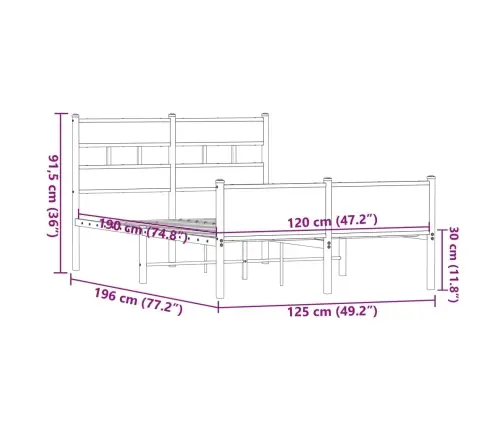 Gulta Bez Matrača, Brūna Ozola, 120X190 Cm, Inženierijas Koks Vidaxl