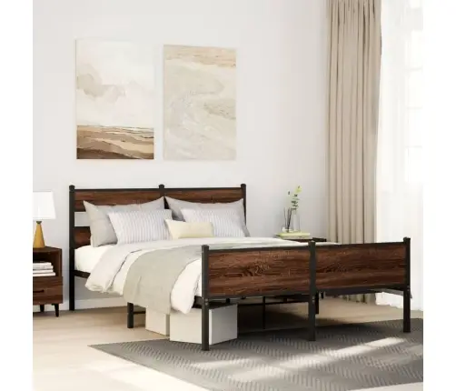 Voodiraam Ilma Madratsita Pruun Tamm 137X190 Cm Tehispuit