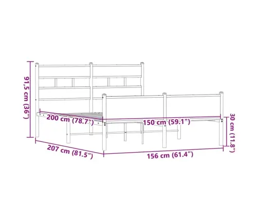 Gulta Bez Matrača, Brūna Ozola, 150X200 Cm, Inženierijas Koks Vidaxl