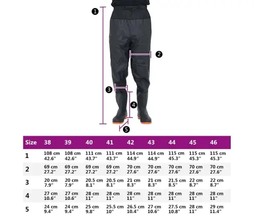 Waist Waders Koos Saabastega, Must, Suurus 39