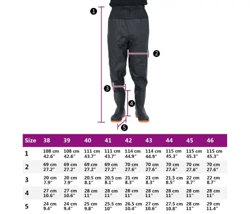 Waist Waders Koos Saabastega, Must, Suurus 45