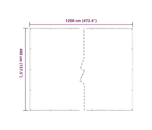 Caurspīdīgs Brezents Ar Cilpām 4X12 M Polietilēns Vidaxl