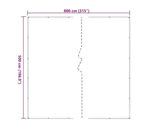 Caurspīdīgs Brezents Ar Cilpām 5X8 M Polietilēns Vidaxl
