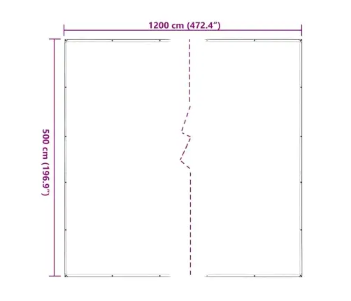 Caurspīdīgs Brezents Ar Cilpām 5X12 M Polietilēns Vidaxl