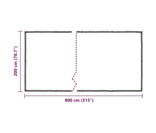 Caurspīdīgs Brezents Ar Cilpām 2X8 M Polietilēns Vidaxl