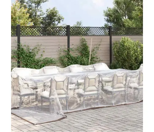 Caurspīdīgs Brezents Ar Cilpām 4X10 M Polietilēns Vidaxl