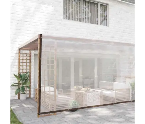 Caurspīdīgs Brezents Ar Cilpām 5X12 M Polietilēns Vidaxl