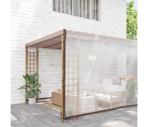 Caurspīdīgs Brezents Ar Cilpām 8X8 M Polietilēns Vidaxl