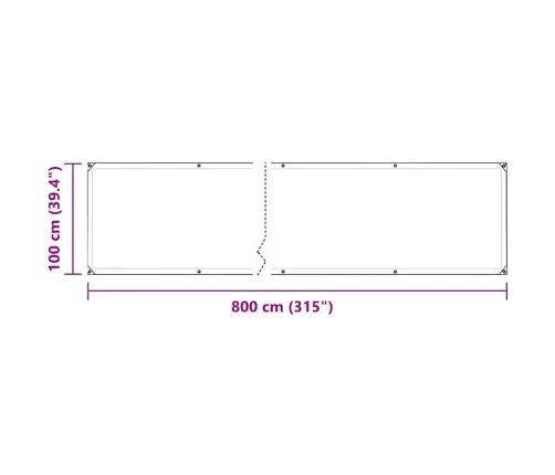 Caurspīdīgs Brezents Ar Cilpām 1X8 M Pvc Vidaxl