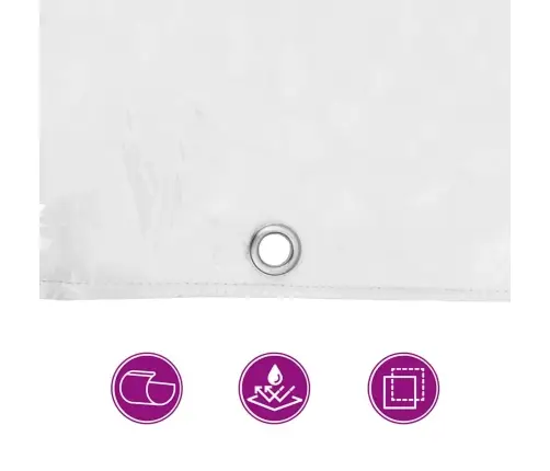 Caurspīdīgs Brezents Ar Cilpām 5X12 M Pvc Vidaxl