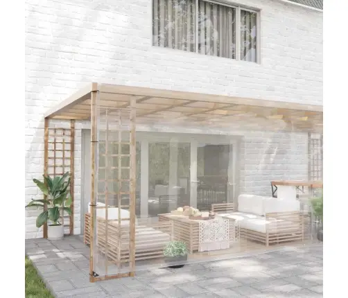 Caurspīdīgs Brezents Ar Cilpām 6X8 M Pvc Vidaxl