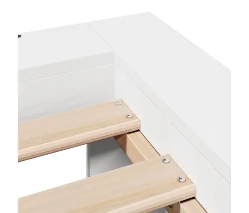 Gulta Bez Matrača, Balta, 120X200 Cm, Priedes Masīvkoks Vidaxl