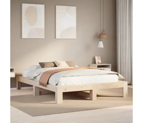 Gulta Bez Matrača, 140X190 Cm, Priedes Masīvkoks Vidaxl