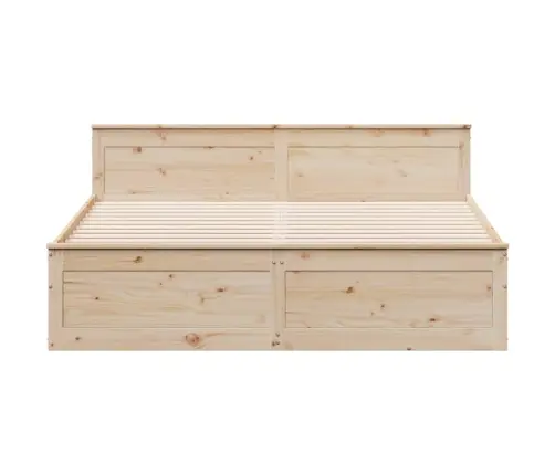 Gulta Bez Matrača, Ar Galvgali, 200X200 Cm, Priedes Koks Vidaxl