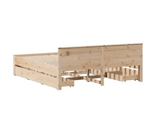 Gulta Bez Matrača, Ar Galvgali, 200X200 Cm, Priedes Koks Vidaxl